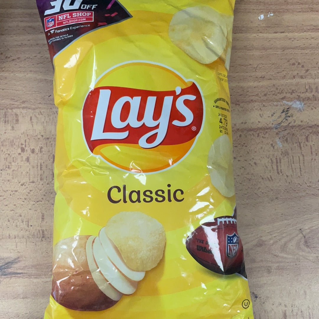  Lays Potato Chips, Classic, 8 oz