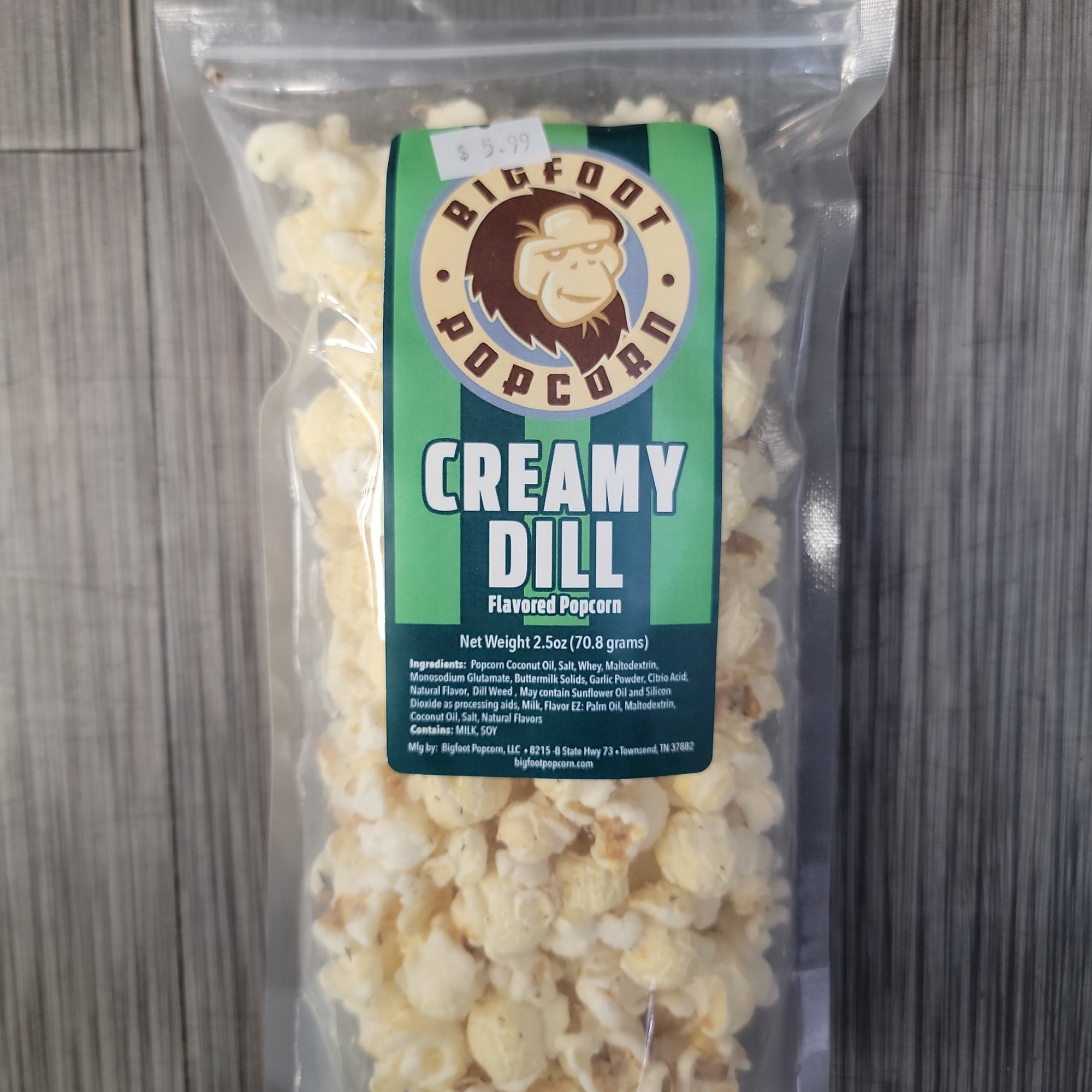 Bigfoot Creamy dill popcorn