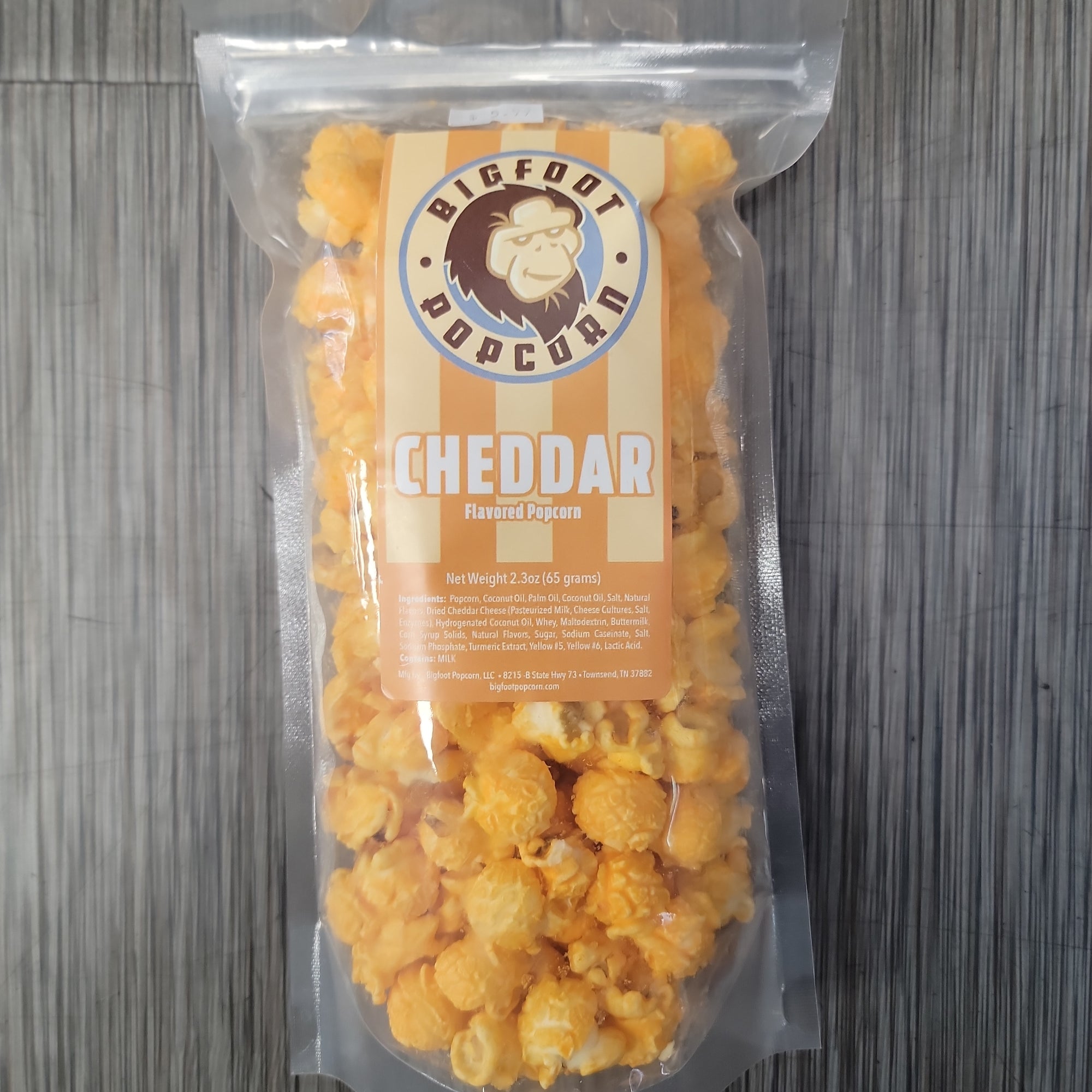 Bigfoot Cheddar popcorn