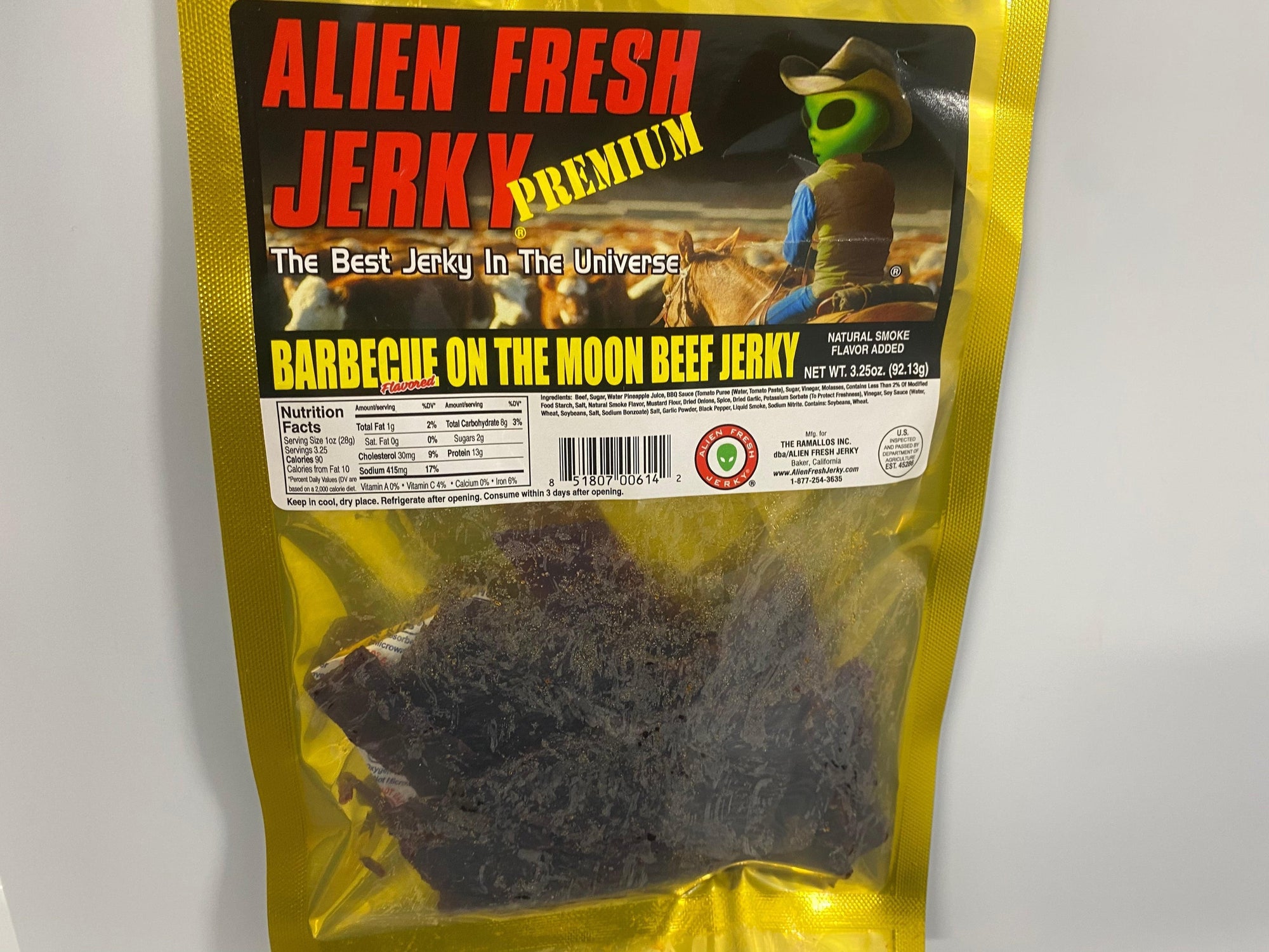 BBQ on the Moon Beef Jerky 3.25 oz. Bag | Alien Fresh Jerky