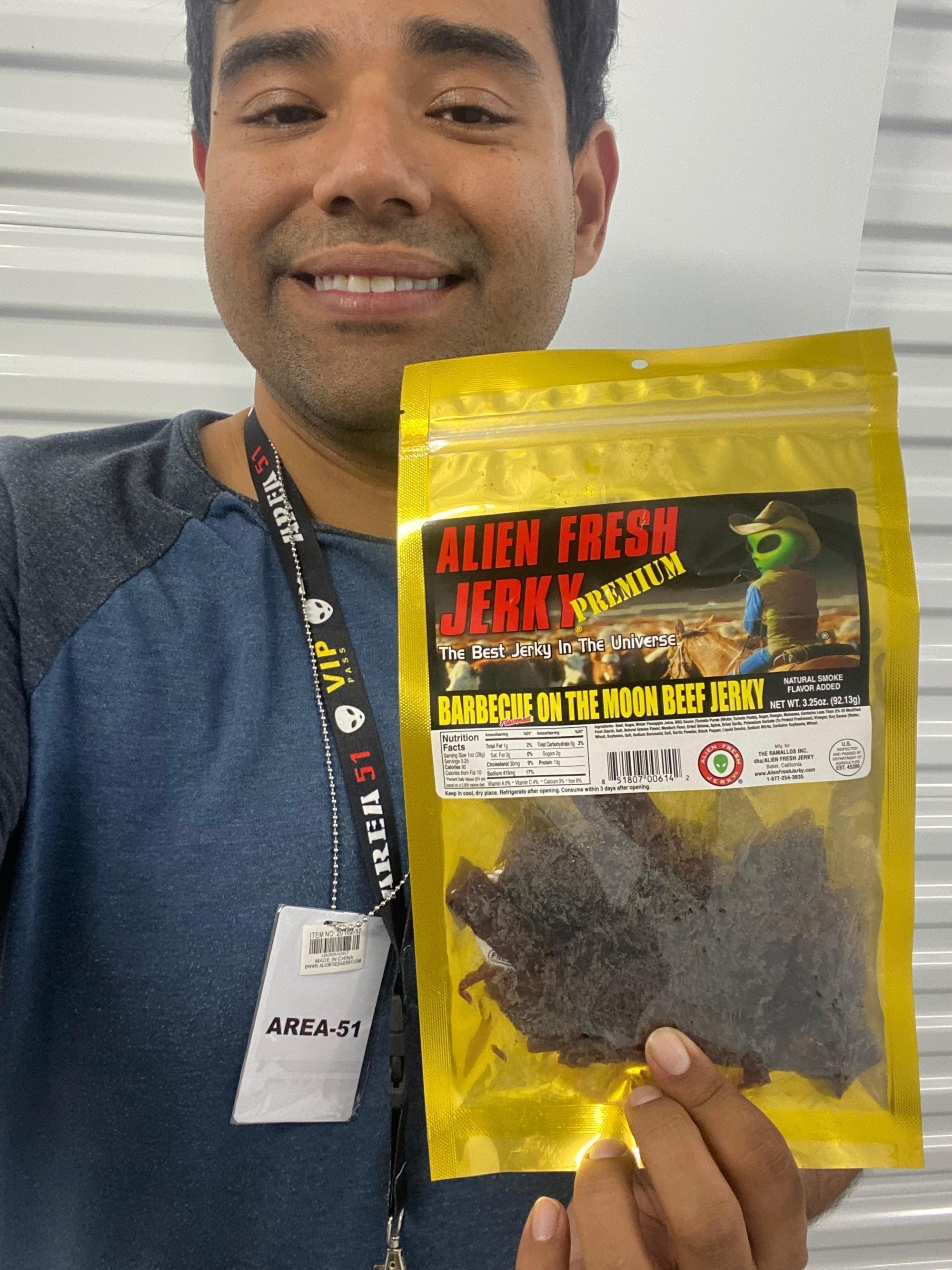 BBQ on the Moon Beef Jerky 3.25 oz. Bag | Alien Fresh Jerky