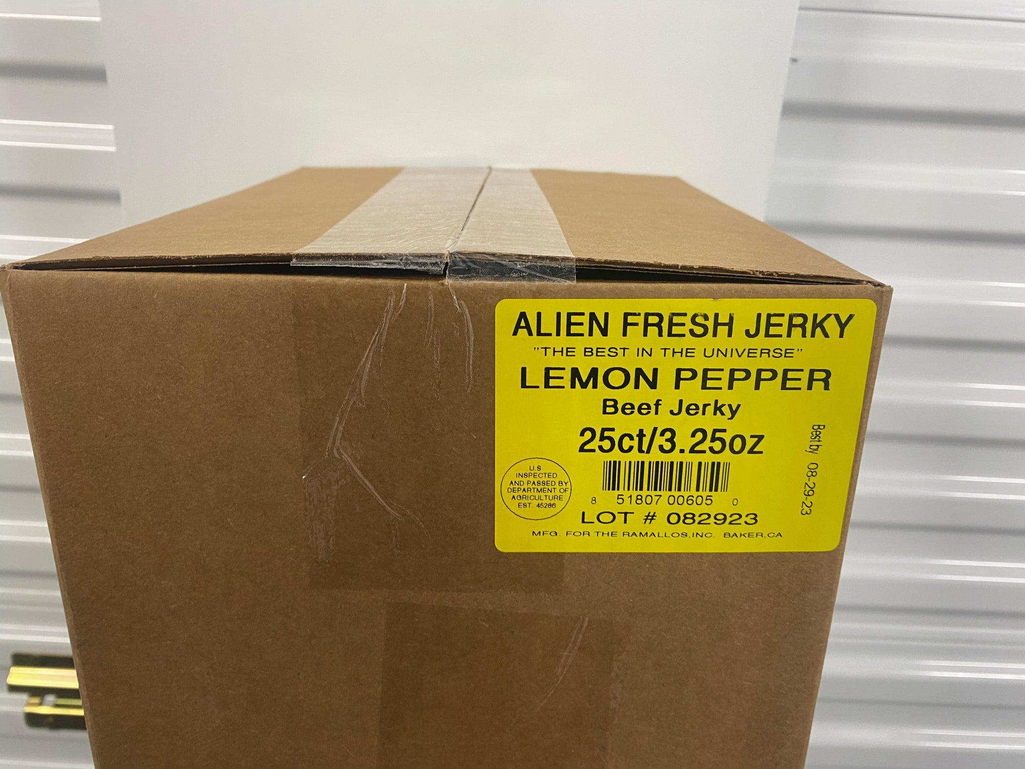 Lemon Pepper Beef Jerky 3.25 oz. Bag | Alien Fresh Jerky