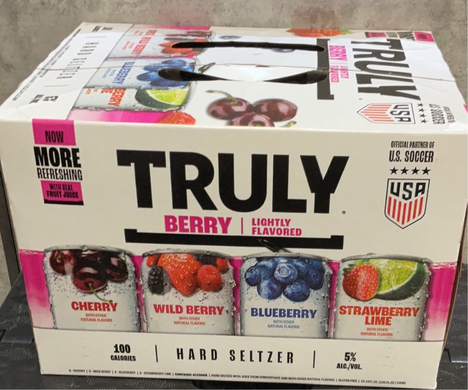 Truly berry 12 cans 12 Fl Oz(Cherry, Wild Berry, Blueberry, Strawberry Lime) 5% alc/vol