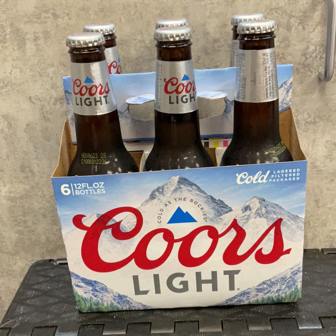 Coors light 6 bottles 12 fl oz.