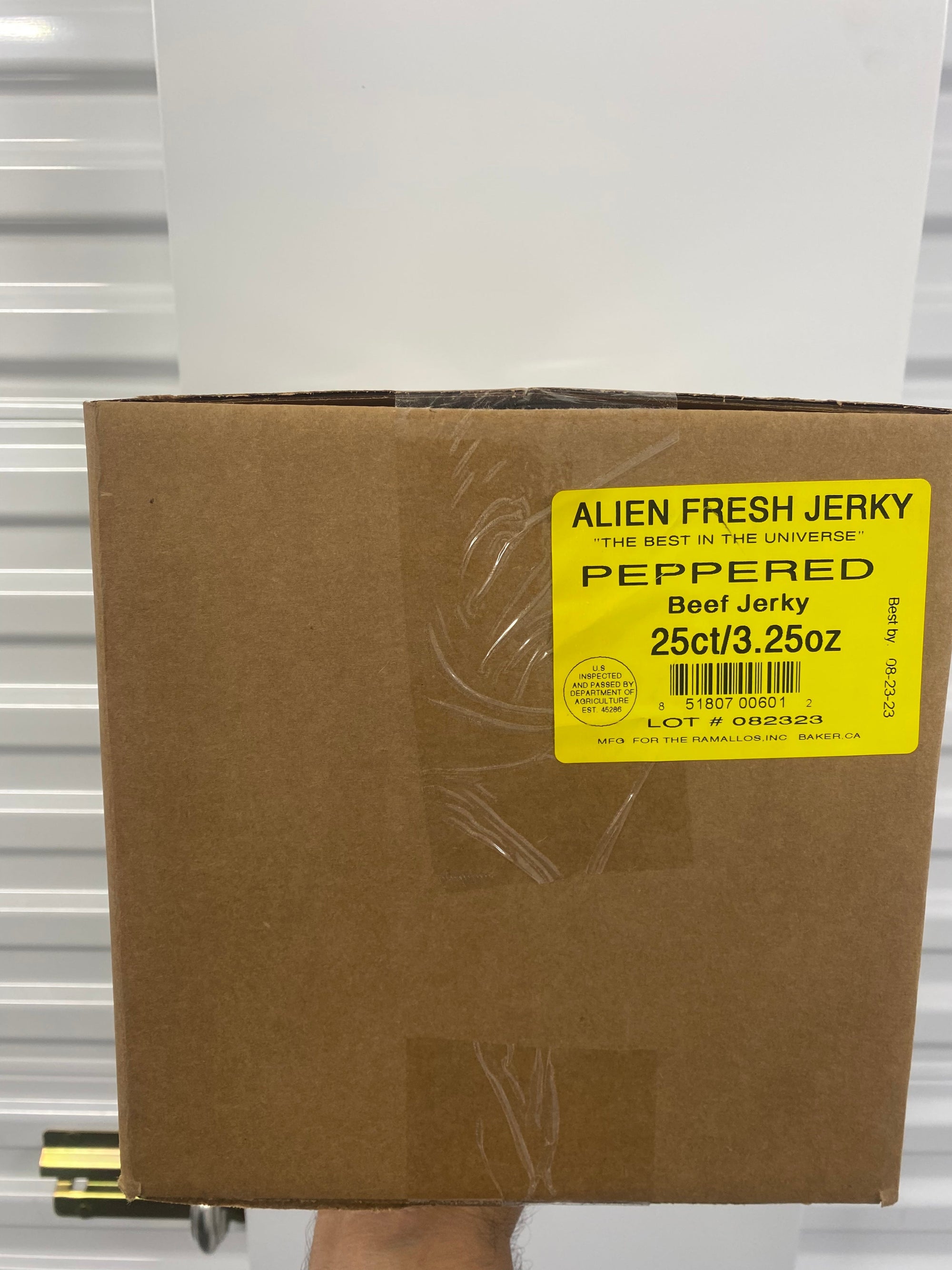 Peppered Beef Jerky 3.25 oz. Bag | Alien Fresh Jerky